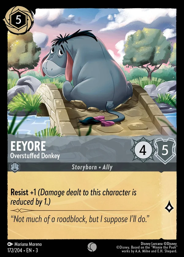 Eeyore - Overstuffed Donkey — Disney Lorcana Character card from Into the Inklands