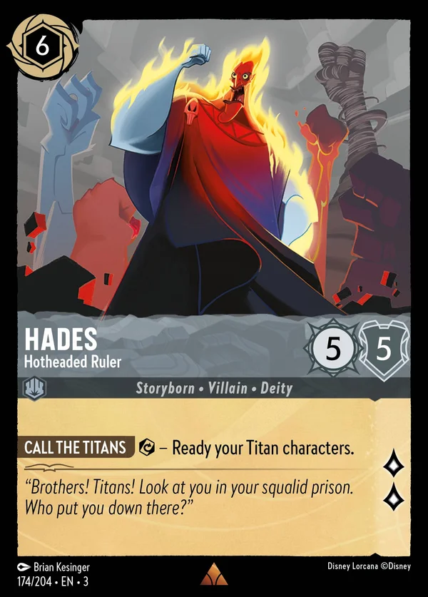 Hades - Hotheaded Ruler — Disney Lorcana Character card from Into the Inklands