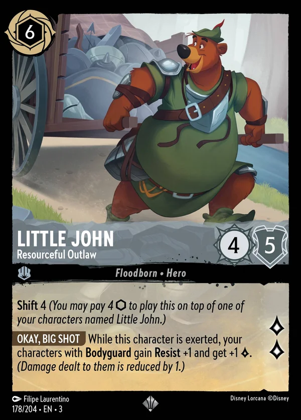 Little John - Resourceful Outlaw — Disney Lorcana Character card from Into the Inklands