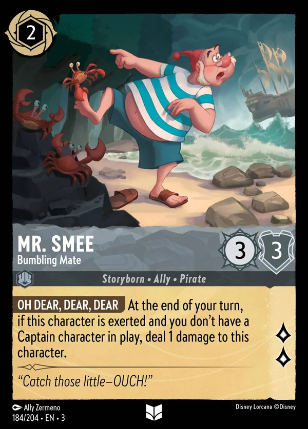 Mr. Smee - Bumbling Mate — Disney Lorcana Character card from Into the Inklands