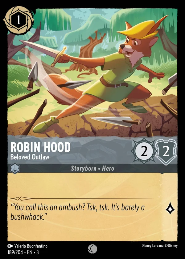 Robin Hood - Beloved Outlaw — Disney Lorcana Character card from Into the Inklands