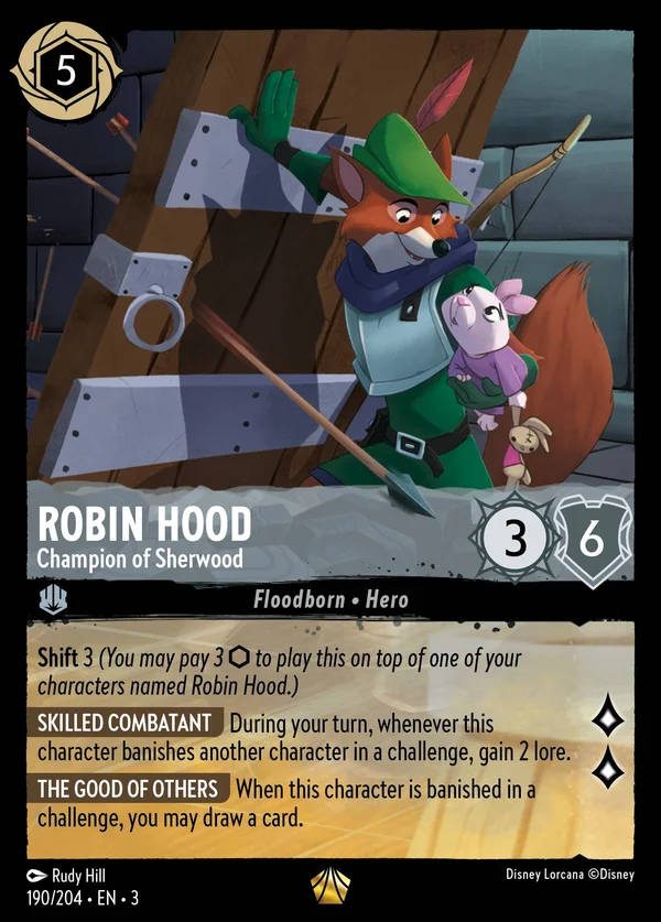 Robin Hood - Champion of Sherwood — Disney Lorcana Character card from Into the Inklands