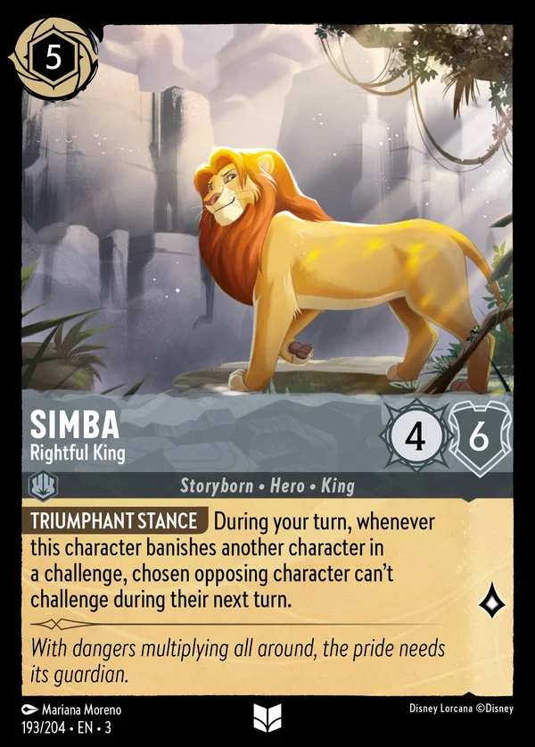 Simba - Rightful King — Disney Lorcana Character card from Into the Inklands