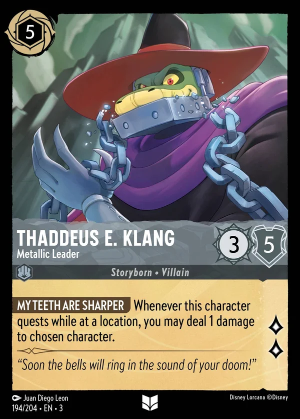 Thaddeus E. Klang - Metallic Leader — Disney Lorcana Character card from Into the Inklands