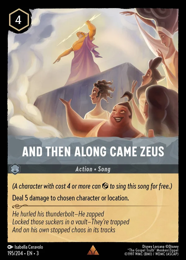 And Then Along Came Zeus — Disney Lorcana Action card from Into the Inklands