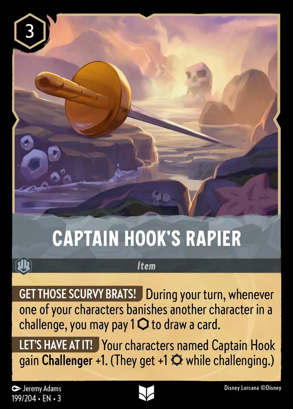 Captain Hook's Rapier — Disney Lorcana Item card from Into the Inklands