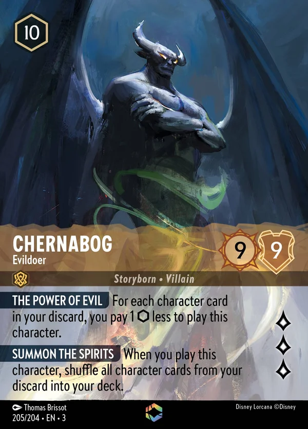 Chernabog - Evildoer — Disney Lorcana Character card from Into the Inklands