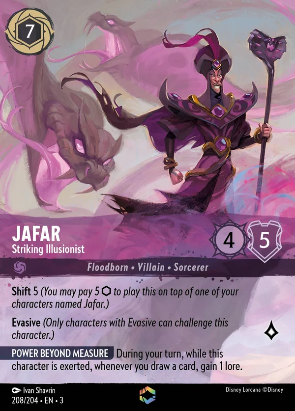Jafar - Striking Illusionist — Disney Lorcana Character card from Into the Inklands