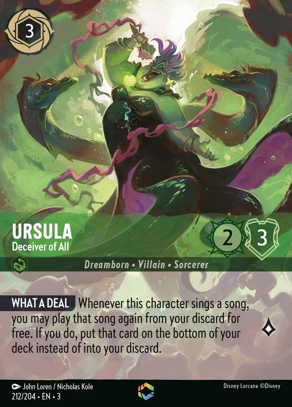 Ursula - Deceiver of All — Disney Lorcana Character card from Into the Inklands