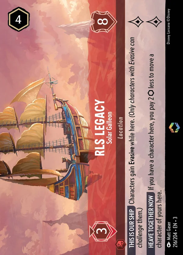 RLS Legacy - Solar Galleon — Disney Lorcana Location card from Into the Inklands