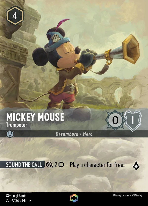 Mickey Mouse - Trumpeter — Disney Lorcana Character card from Into the Inklands