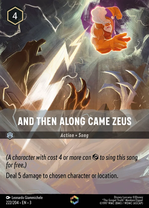 And Then Along Came Zeus — Disney Lorcana Action card from Into the Inklands