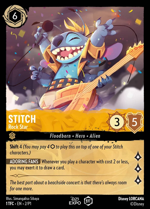 Stitch - Rock Star — Disney Lorcana Character card from The First Chapter
