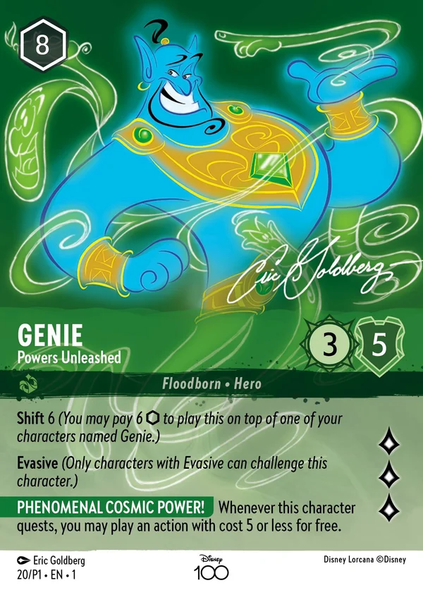 Genie - Powers Unleashed — Disney Lorcana Character card from The First Chapter