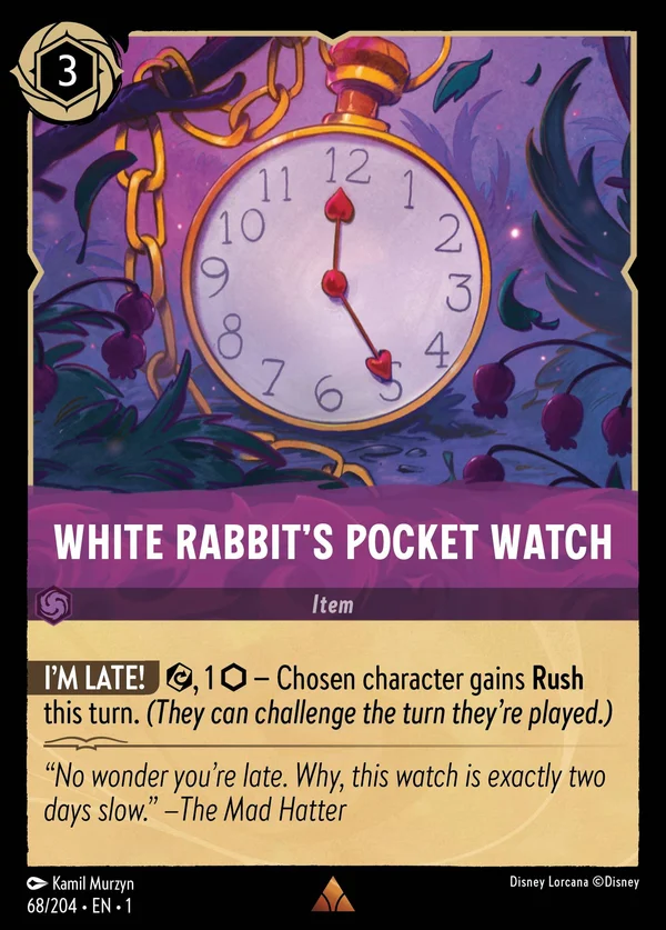 White Rabbit's Pocket Watch — Disney Lorcana Item card from The First Chapter