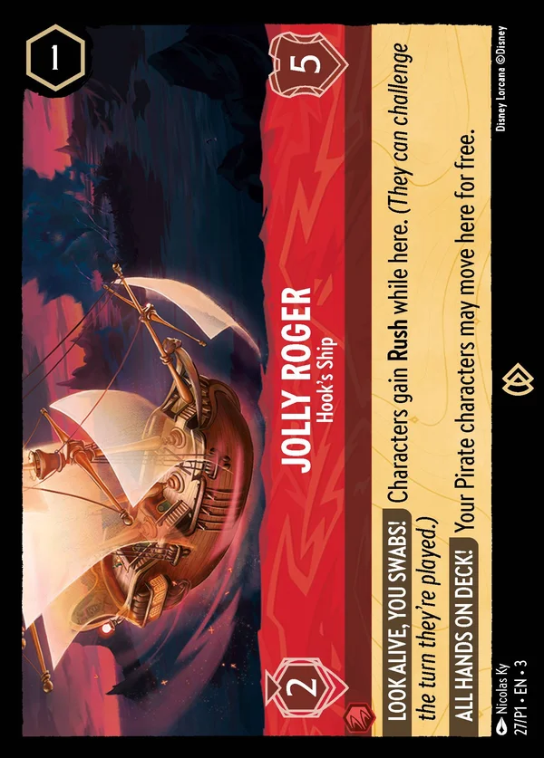 Jolly Roger - Hook's Ship — Disney Lorcana Location card from Into the Inklands