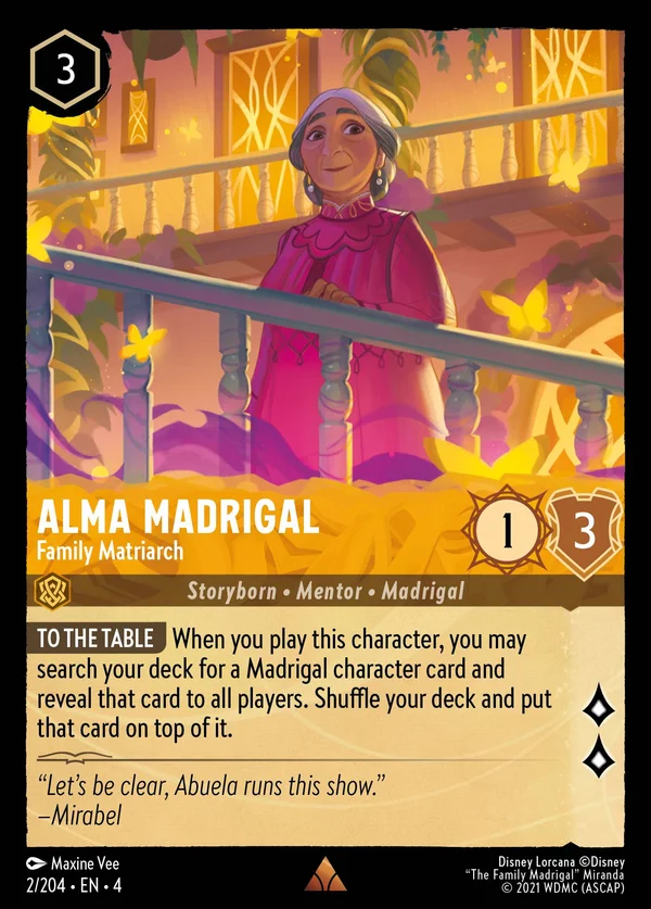 Alma Madrigal - Family Matriarch — Disney Lorcana Character card from Ursula's Return