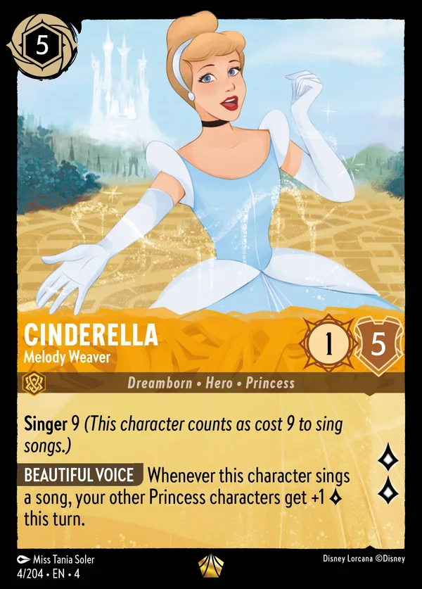 Cinderella - Melody Weaver — Disney Lorcana Character card from Ursula's Return