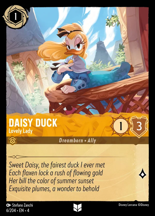 Daisy Duck - Lovely Lady — Disney Lorcana Character card from Ursula's Return