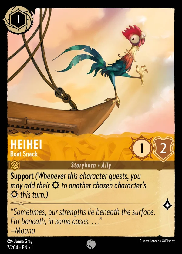 HeiHei - Boat Snack — Disney Lorcana Character card from The First Chapter