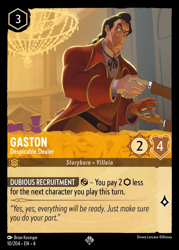 Gaston - Despicable Dealer — Disney Lorcana Character card from Ursula's Return