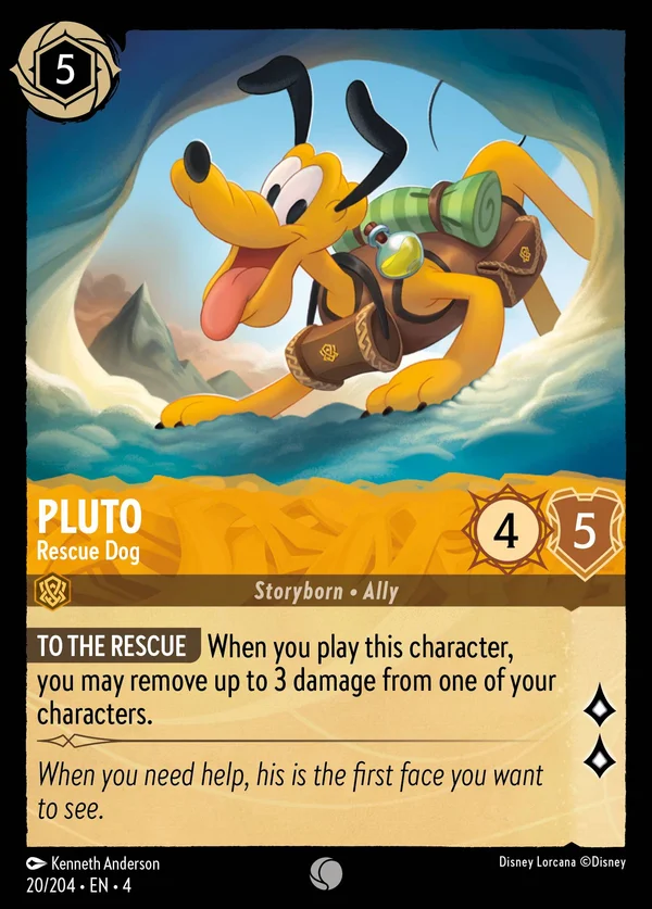 Pluto - Rescue Dog — Disney Lorcana Character card from Ursula's Return