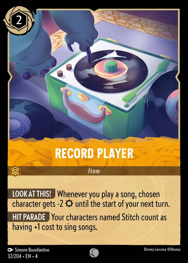 Record Player — Disney Lorcana Item card from Ursula's Return