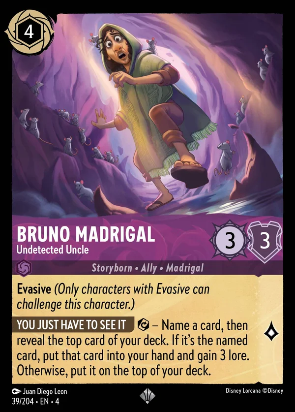 Bruno Madrigal - Undetected Uncle — Disney Lorcana Character card from Ursula's Return