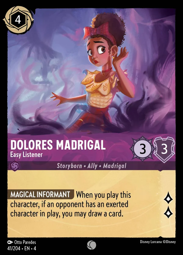 Dolores Madrigal - Easy Listener — Disney Lorcana Character card from Ursula's Return