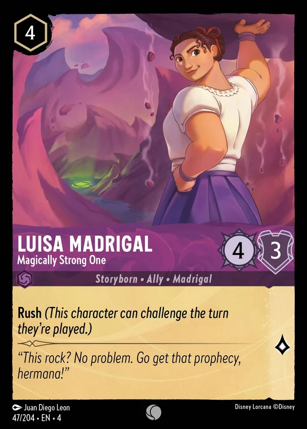 Luisa Madrigal - Magically Strong One — Disney Lorcana Character card from Ursula's Return