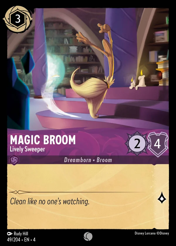 Magic Broom - Lively Sweeper — Disney Lorcana Character card from Ursula's Return