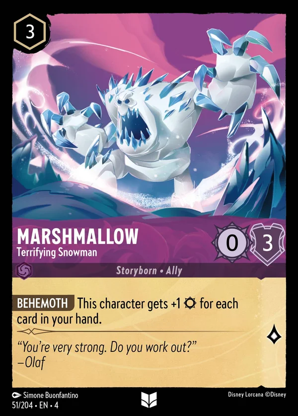 Marshmallow - Terrifying Snowman — Disney Lorcana Character card from Ursula's Return