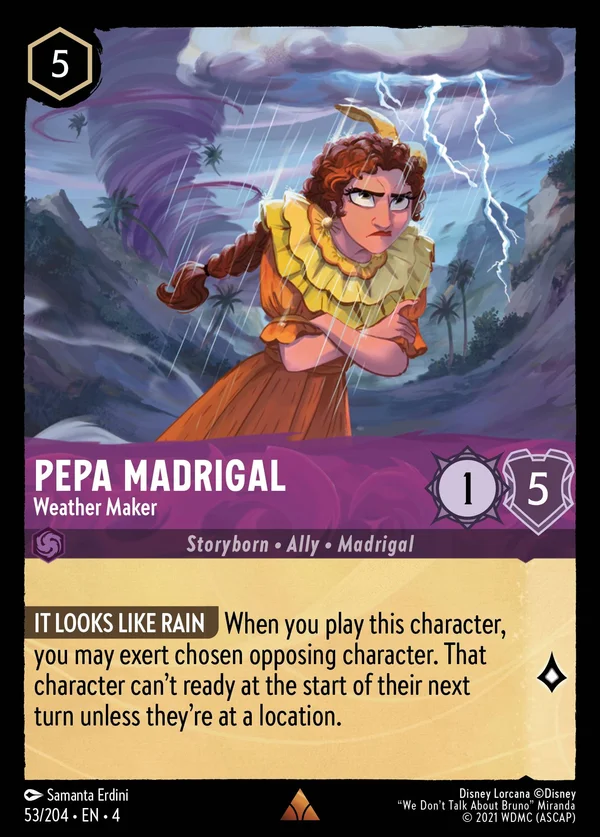 Pepa Madrigal - Weather Maker — Disney Lorcana Character card from Ursula's Return