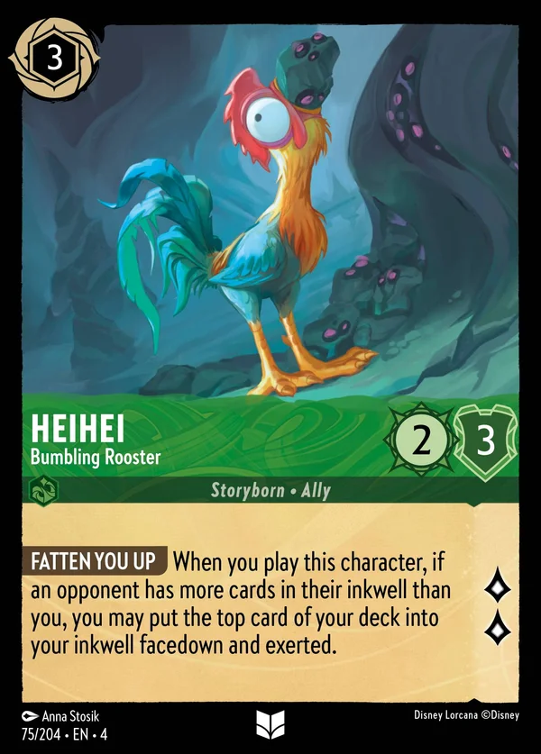 HeiHei - Bumbling Rooster — Disney Lorcana Character card from Ursula's Return