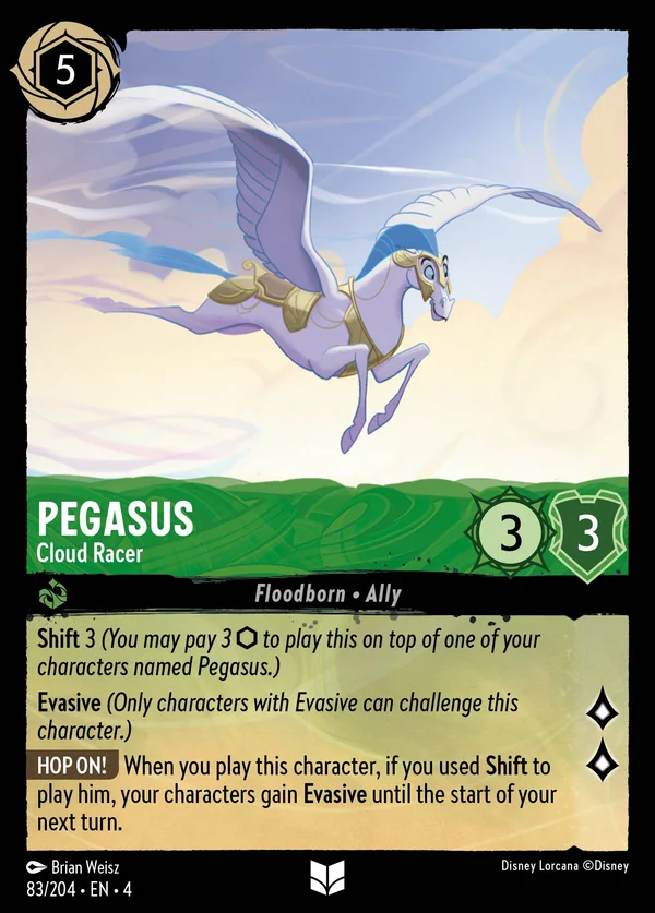 Pegasus - Cloud Racer — Disney Lorcana Character card from Ursula's Return