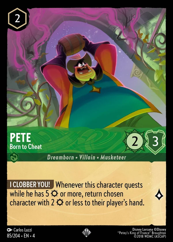 Pete - Born to Cheat — Disney Lorcana Character card from Ursula's Return
