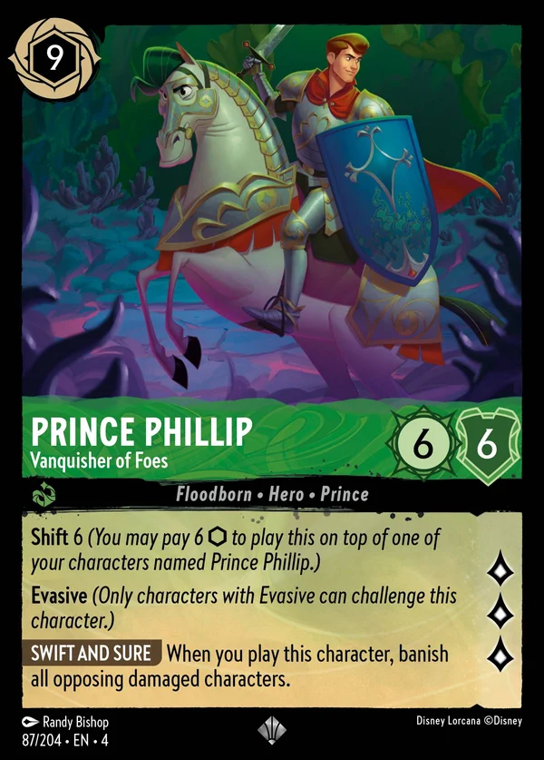 Prince Phillip - Vanquisher of Foes — Disney Lorcana Character card from Ursula's Return