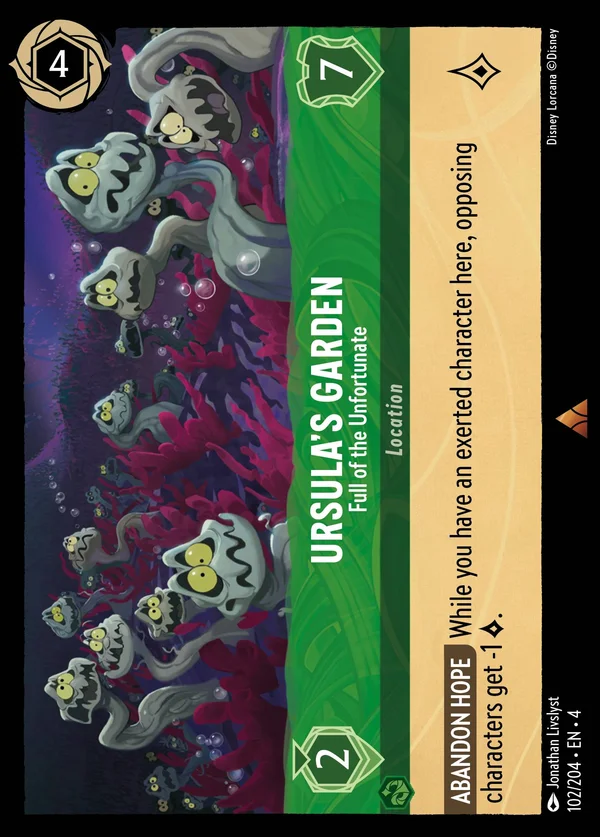 Ursula's Garden - Full of the Unfortunate — Disney Lorcana Location card from Ursula's Return