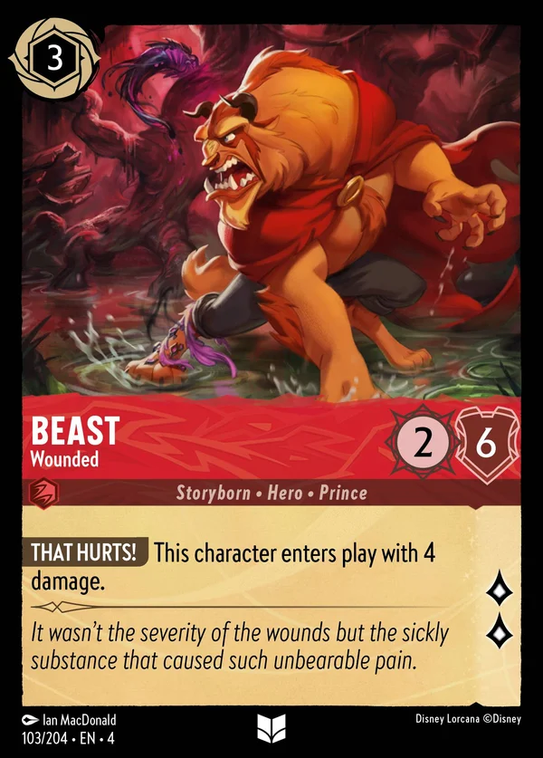 Beast - Wounded — Disney Lorcana Character card from Ursula's Return