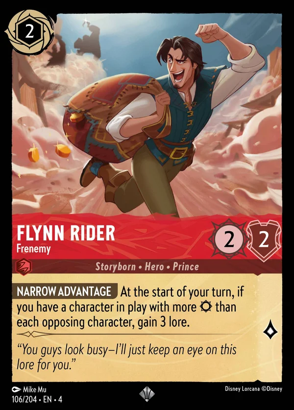 Flynn Rider - Frenemy — Disney Lorcana Character card from Ursula's Return