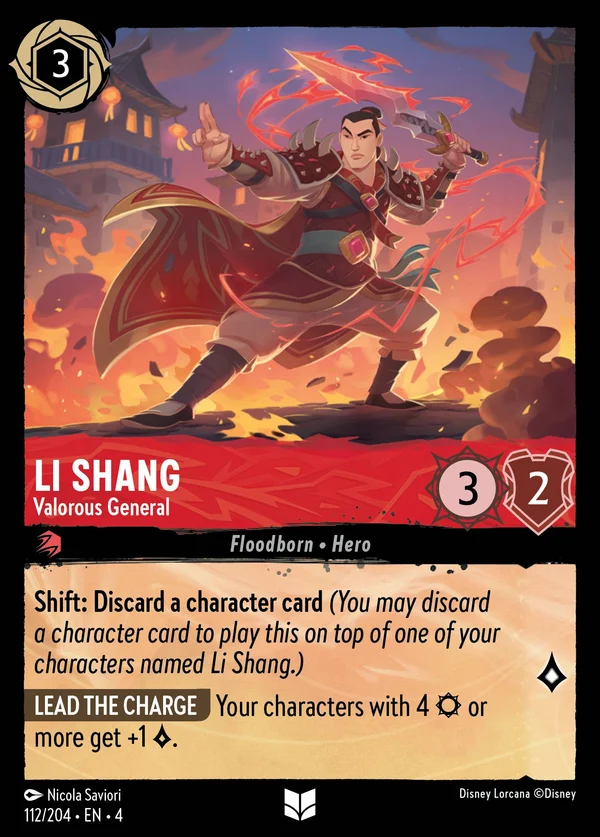 Li Shang - Valorous General — Disney Lorcana Character card from Ursula's Return