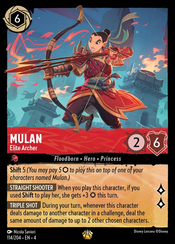 Mulan - Elite Archer — Disney Lorcana Character card from Ursula's Return