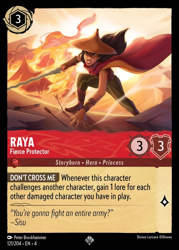 Raya - Fierce Protector — Disney Lorcana Character card from Ursula's Return
