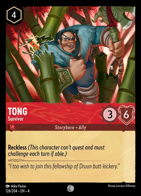 Tong - Survivor — Disney Lorcana Character card from Ursula's Return