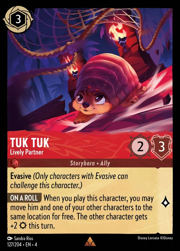Tuk Tuk - Lively Partner — Disney Lorcana Character card from Ursula's Return