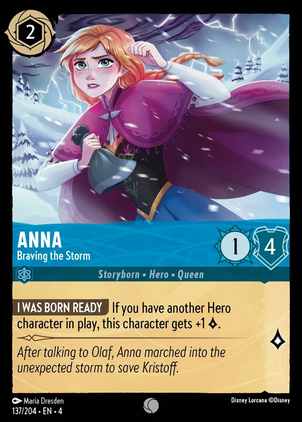 Anna - Braving the Storm — Disney Lorcana Character card from Ursula's Return