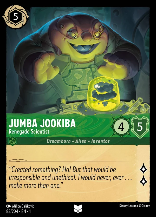Jumba Jookiba - Renegade Scientist — Disney Lorcana Character card from The First Chapter