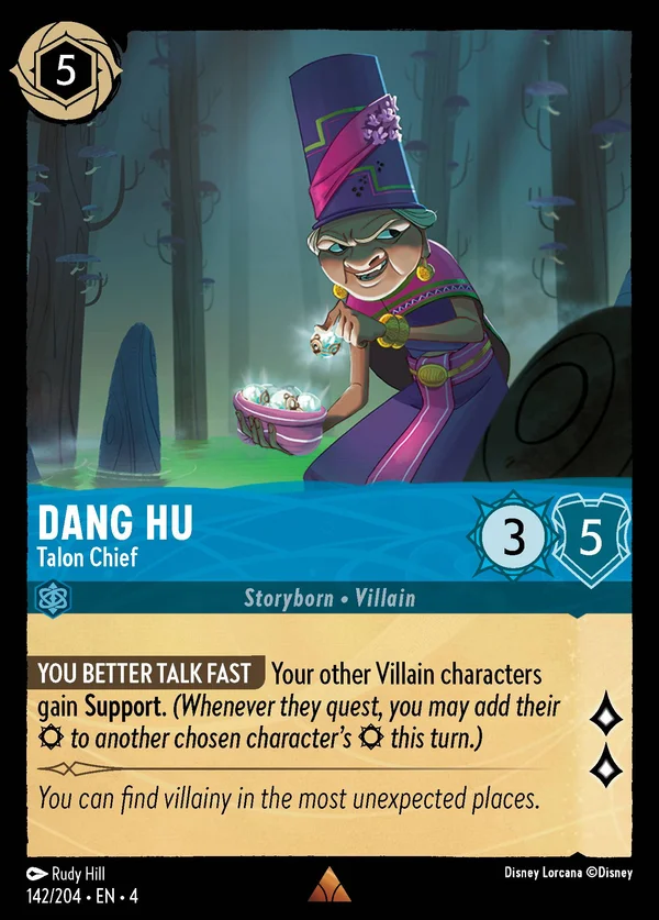 Dang Hu - Talon Chief — Disney Lorcana Character card from Ursula's Return