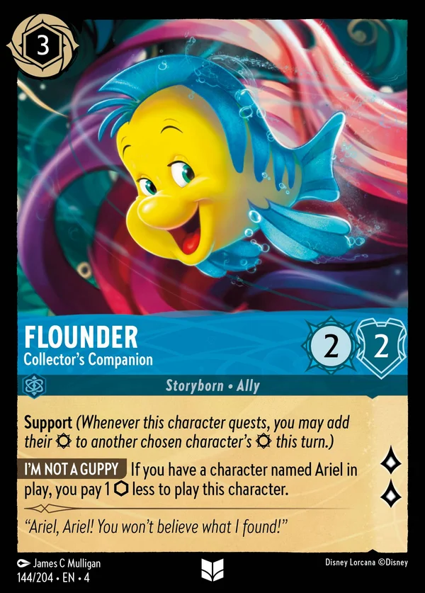Flounder - Collector's Companion — Disney Lorcana Character card from Ursula's Return