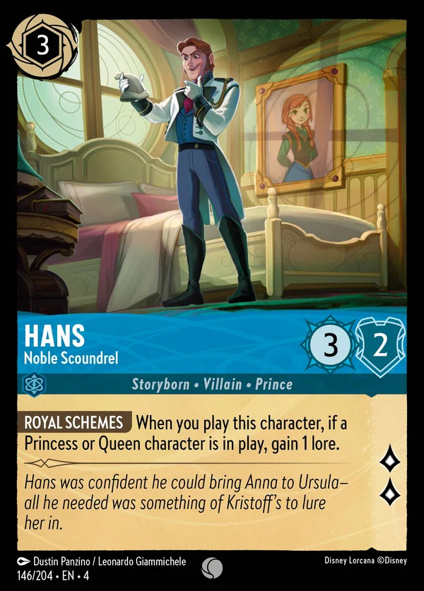 Hans - Noble Scoundrel — Disney Lorcana Character card from Ursula's Return